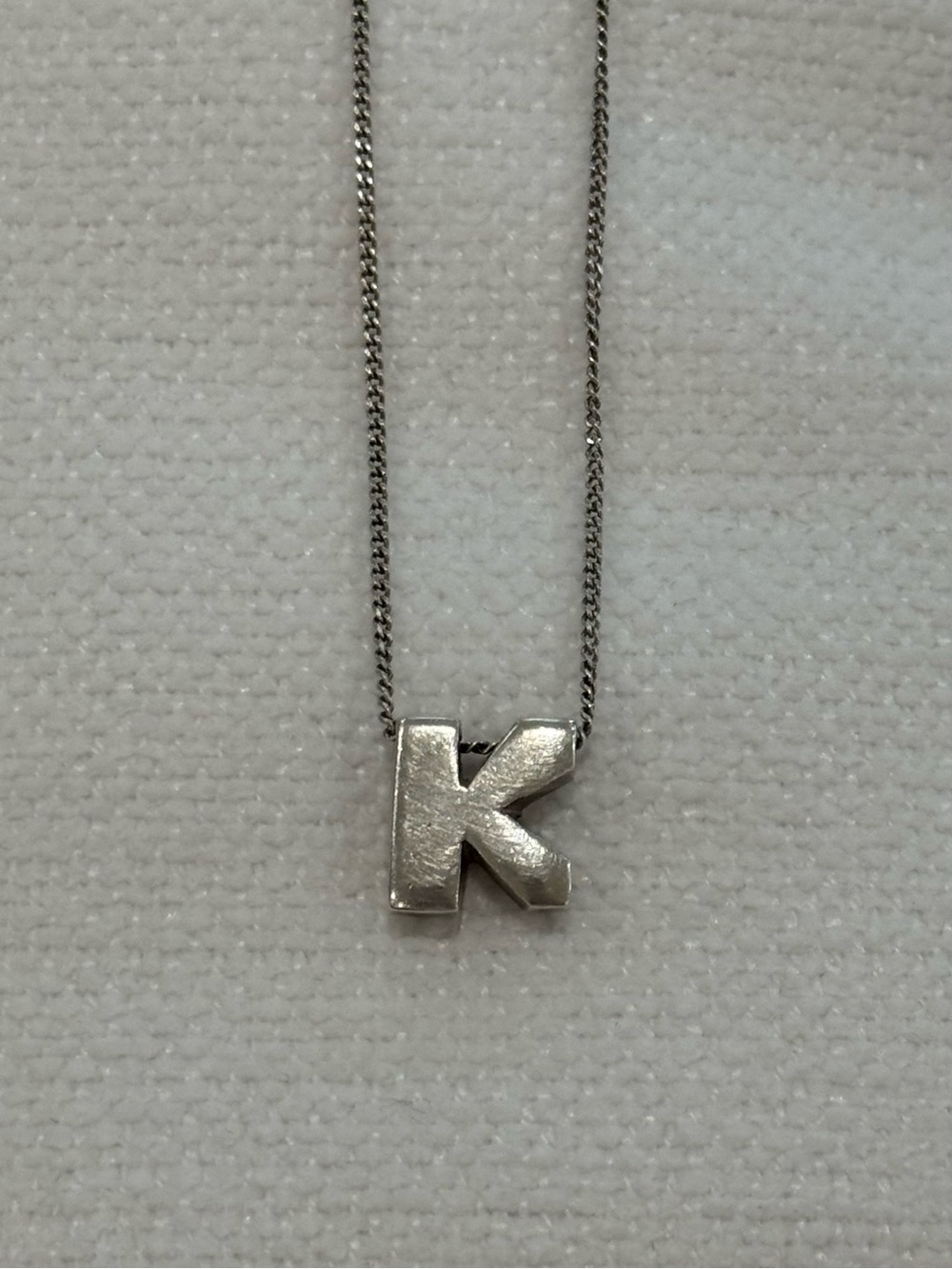 Silver 'K' Initial Necklace